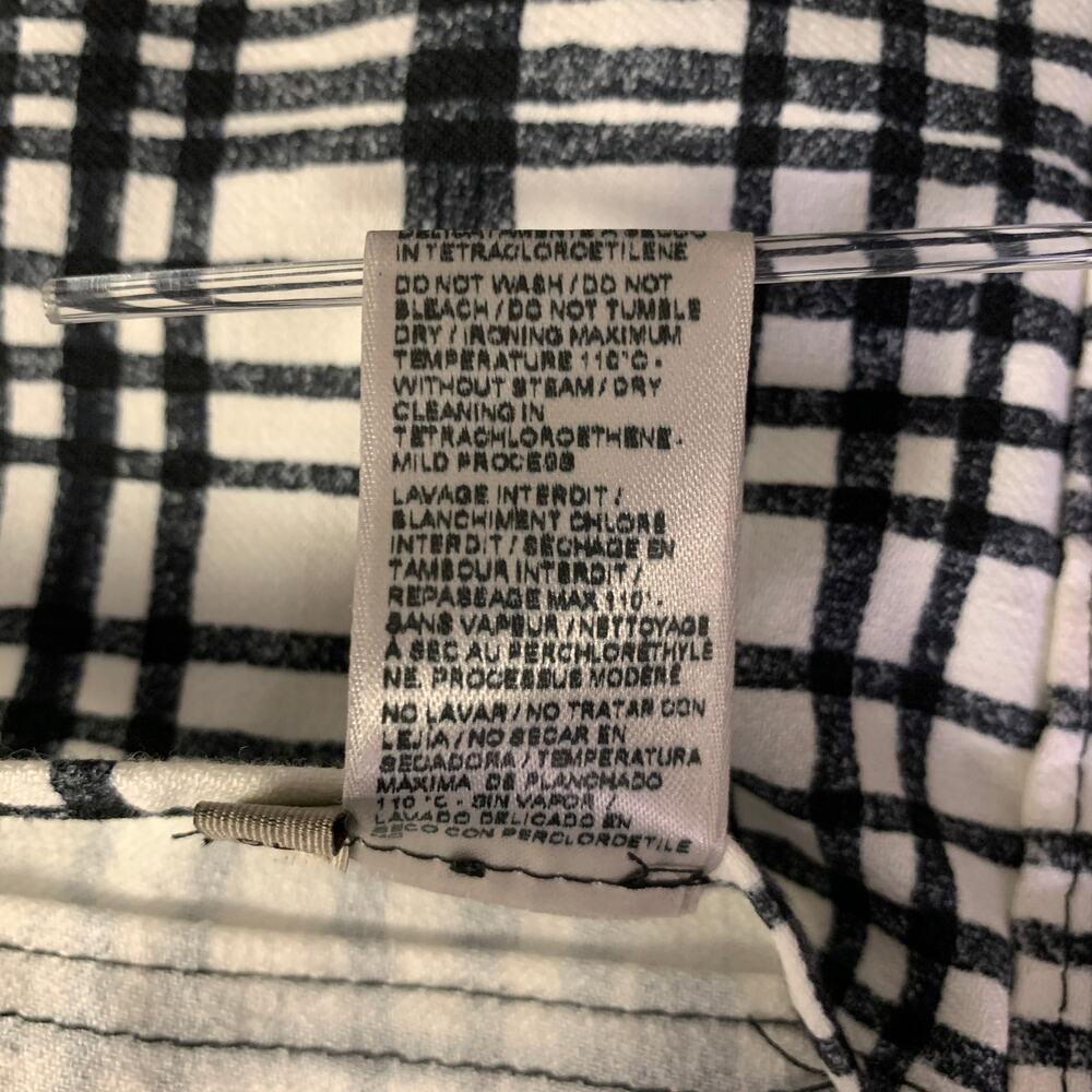BOTTEGA VENETA Size M Black White Linen Blend Plaid Blazer Jacket - Picture 7 of 7